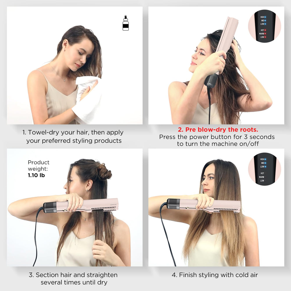 IG INGLAM Salida de aire sin placa caliente cuida el cabello.