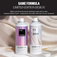 IGK Antisocial Midnight Silk, textura suave y brillo visible en el cabello.