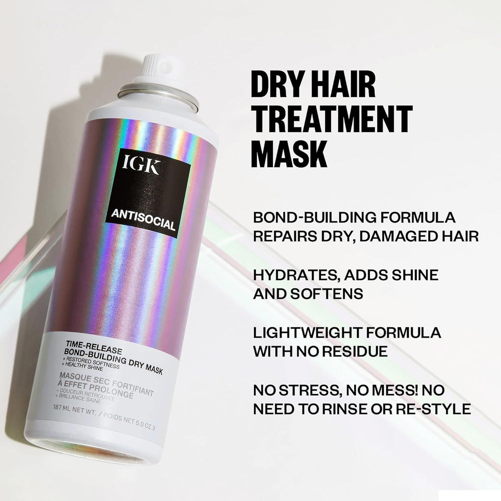 IGK Antisocial brillo suave, cabello suave y nutrido tras dormir.