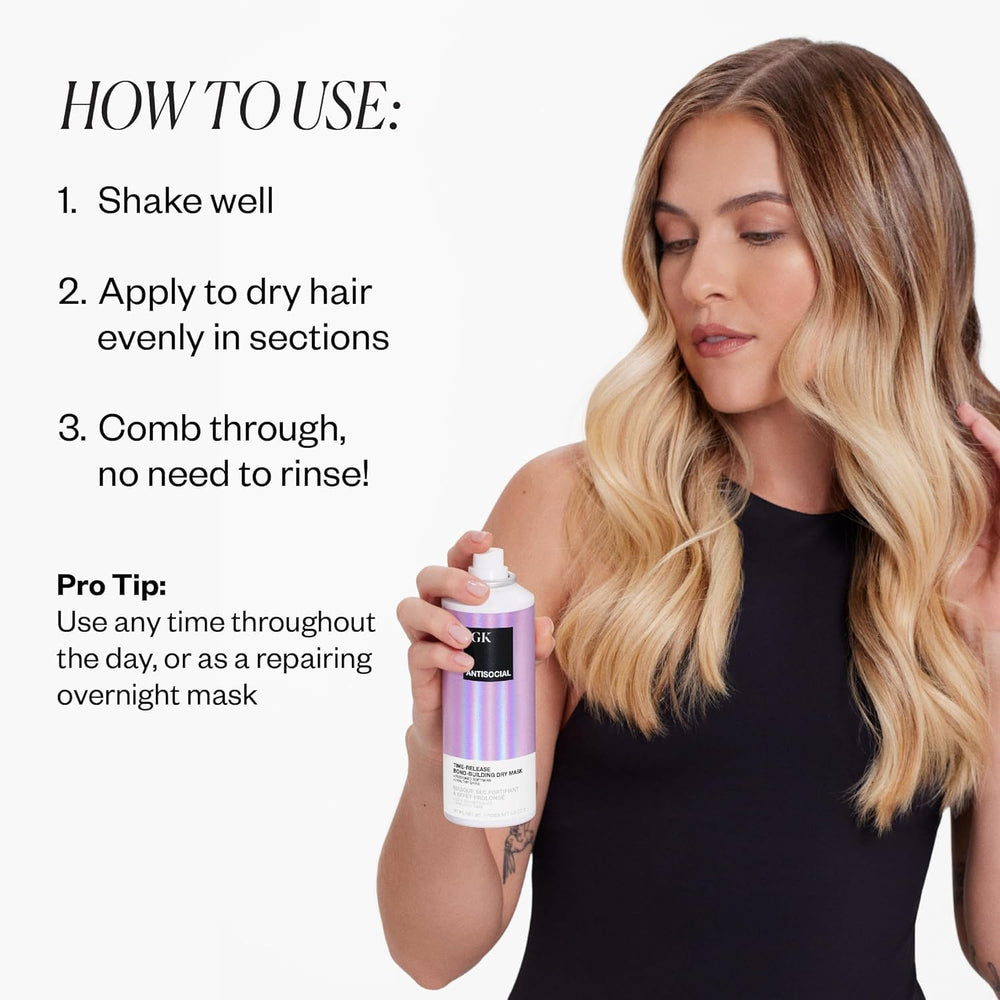 IGK Antisocial sin residuo, hidratación ligera para cabellos con extensiones.