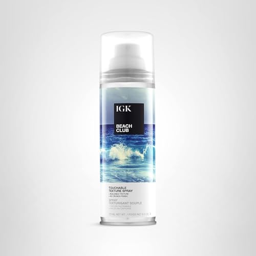 IGK Beach Club Texture Spray en envase de 5 onzas, perfecto para viaje.