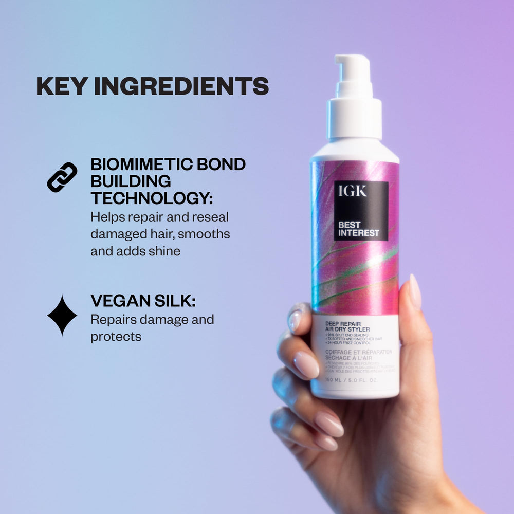 IGK Best Interest - application sur cheveux, lisser sans chaleur