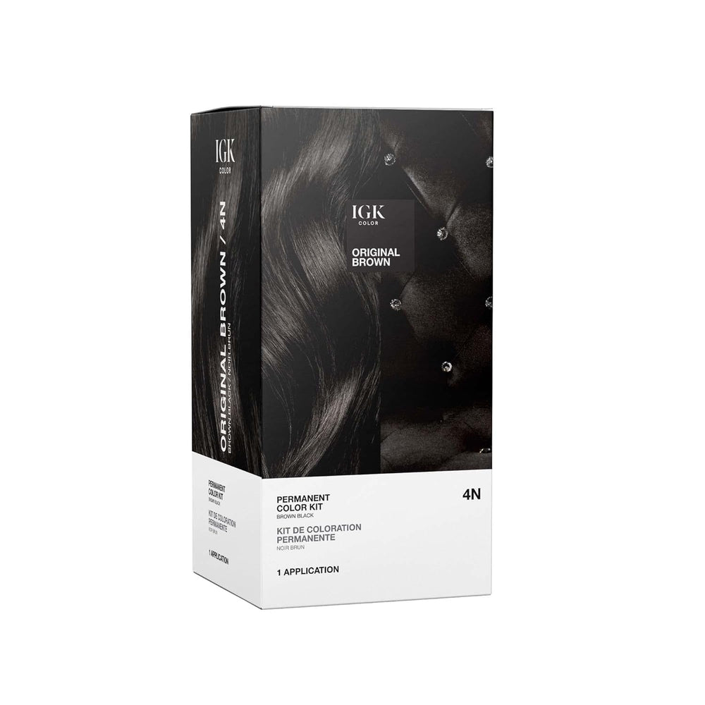 IGK Color Permanente 4N Original – caja de tinte para coloración profesional en casa