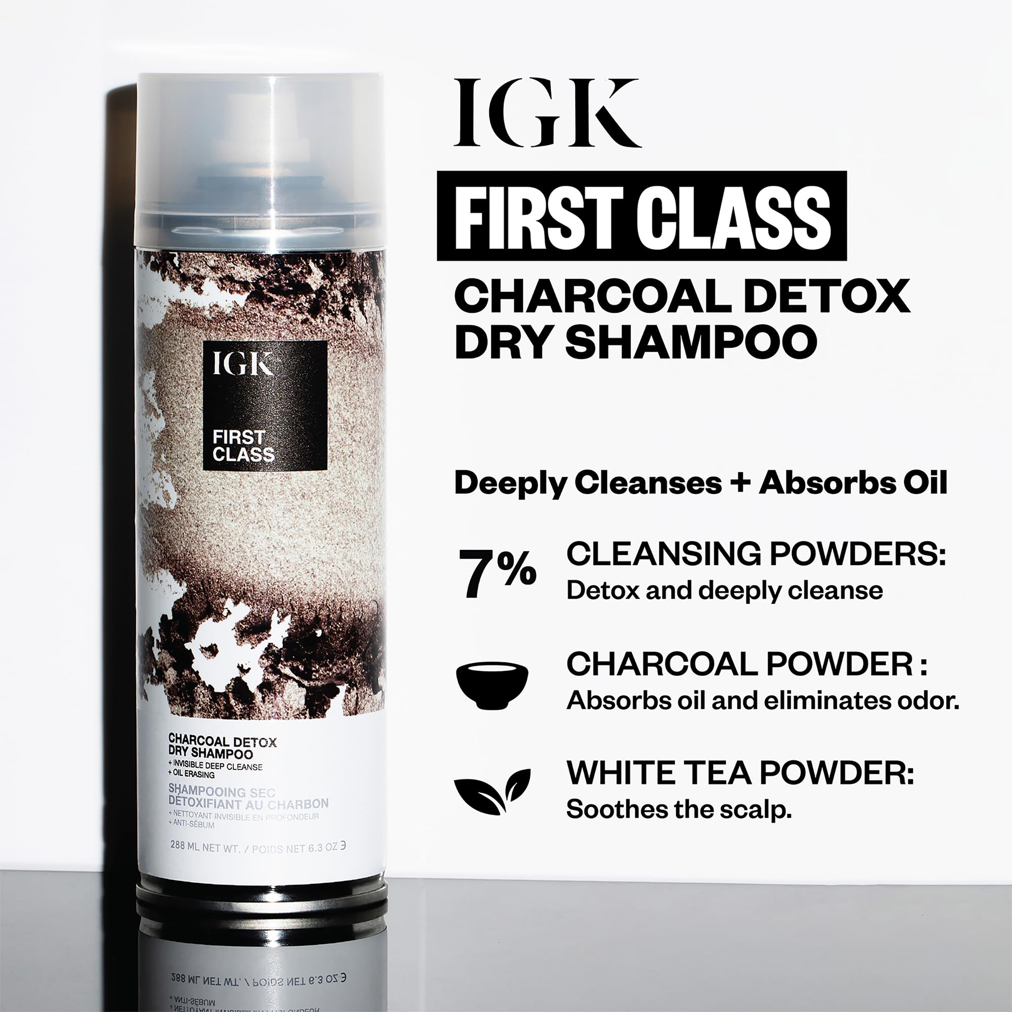 IGK FIRST CLASS Champú detoxificante: espuma cremosa facilita la aplicación