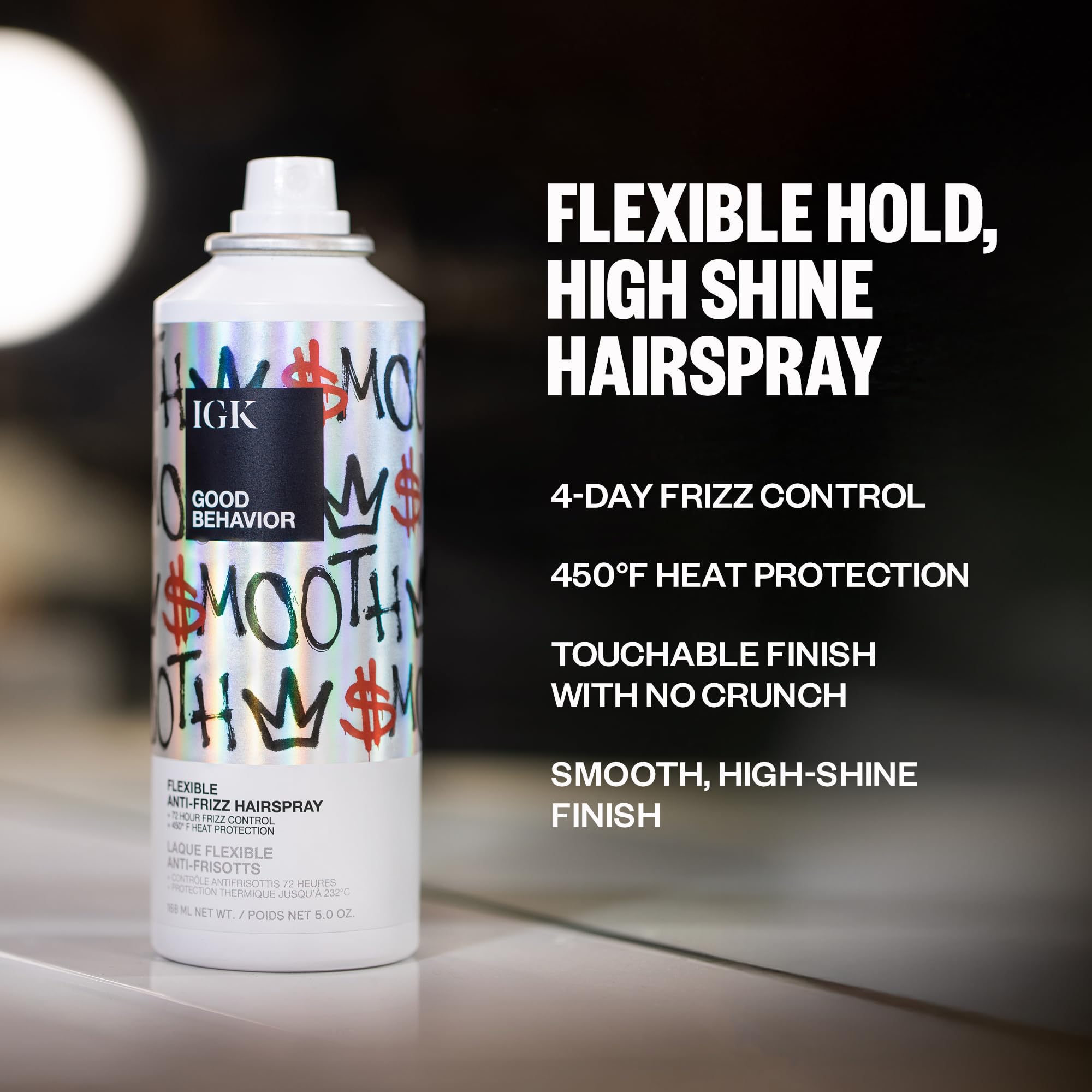 IGK Good Behavior Hairspray con aplicador para aplicación precisa y cómoda