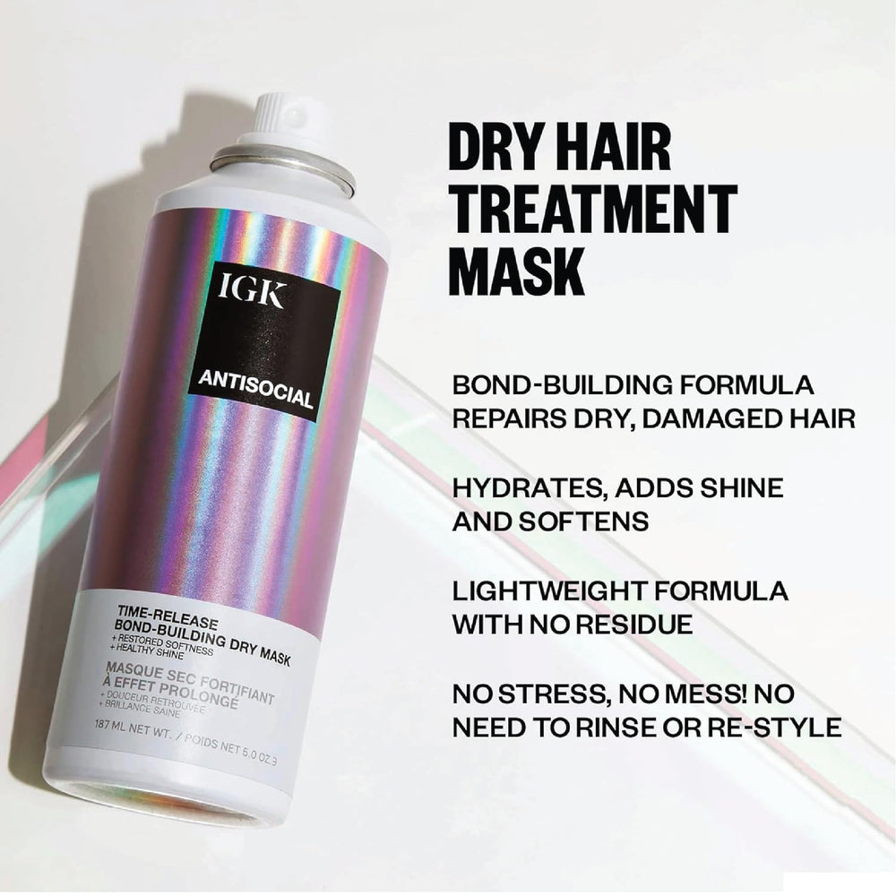 IGK Good Behavior Spirulina aerosol suavizante para cabello, control del frizz.