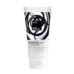 IGK GOOD BEHAVIOR Spirulina Protein Anti-Frizz Smoothing Blowout Balm envase: textura crema para alisar al secar