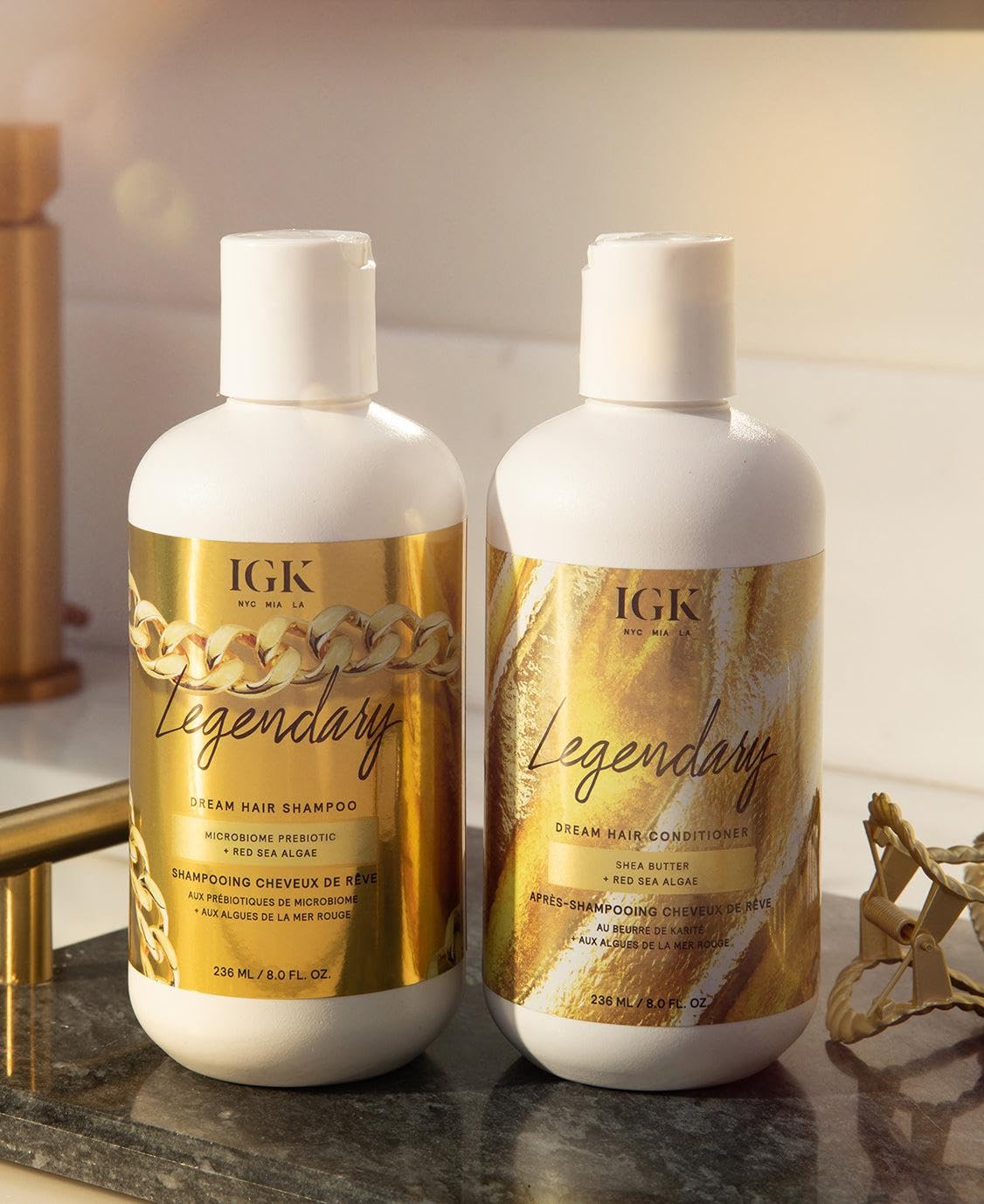 Champú IGK Legendary Dream apto para cabello de todo tipo.