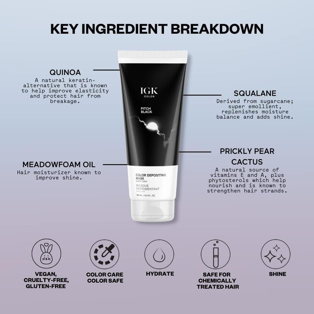 IGK Mascarilla depositante de color envase de 6 oz para uso prolongado