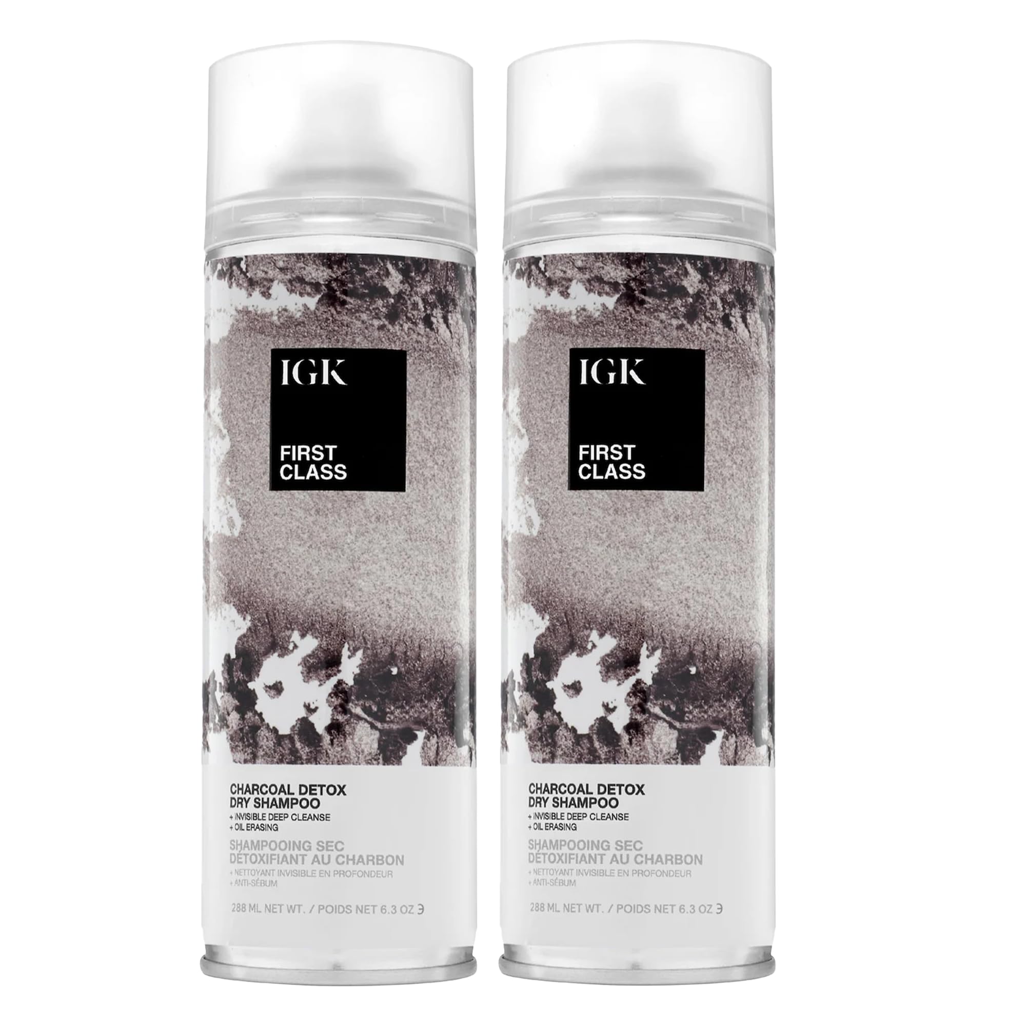 IGK FIRST CLASS champú en seco con carbón activado en botella para volumen ligero