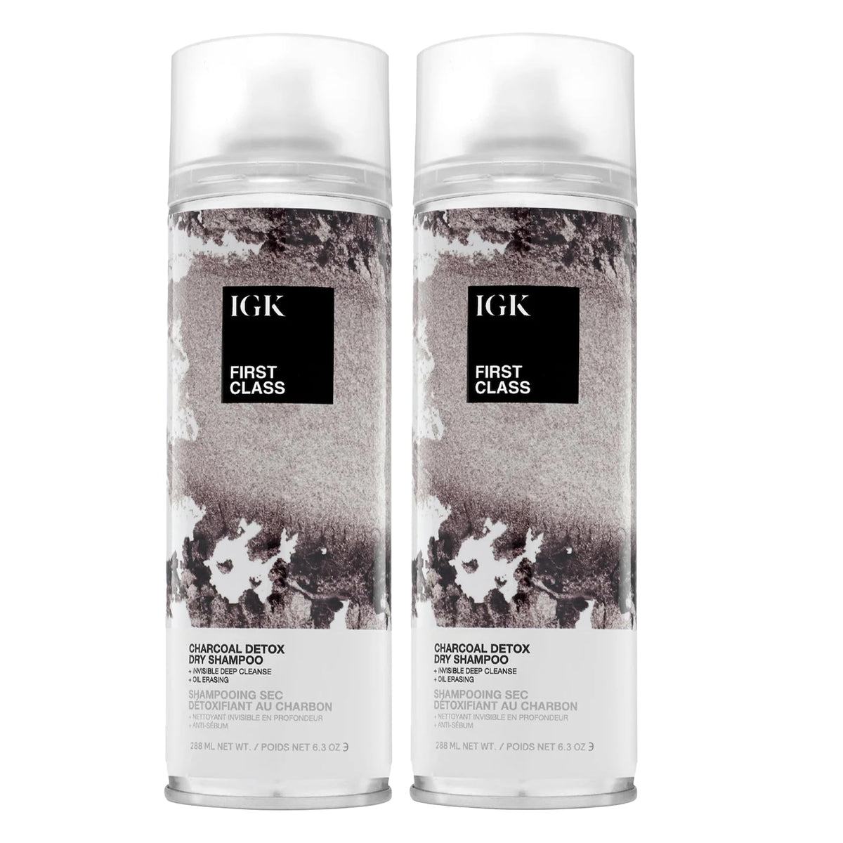 IGK FIRST CLASS champú en seco con carbón activado en botella para volumen ligero