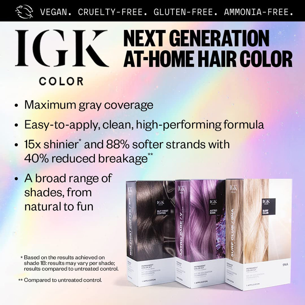 IGK tinte permanente 6R, resultado final de color vibrante