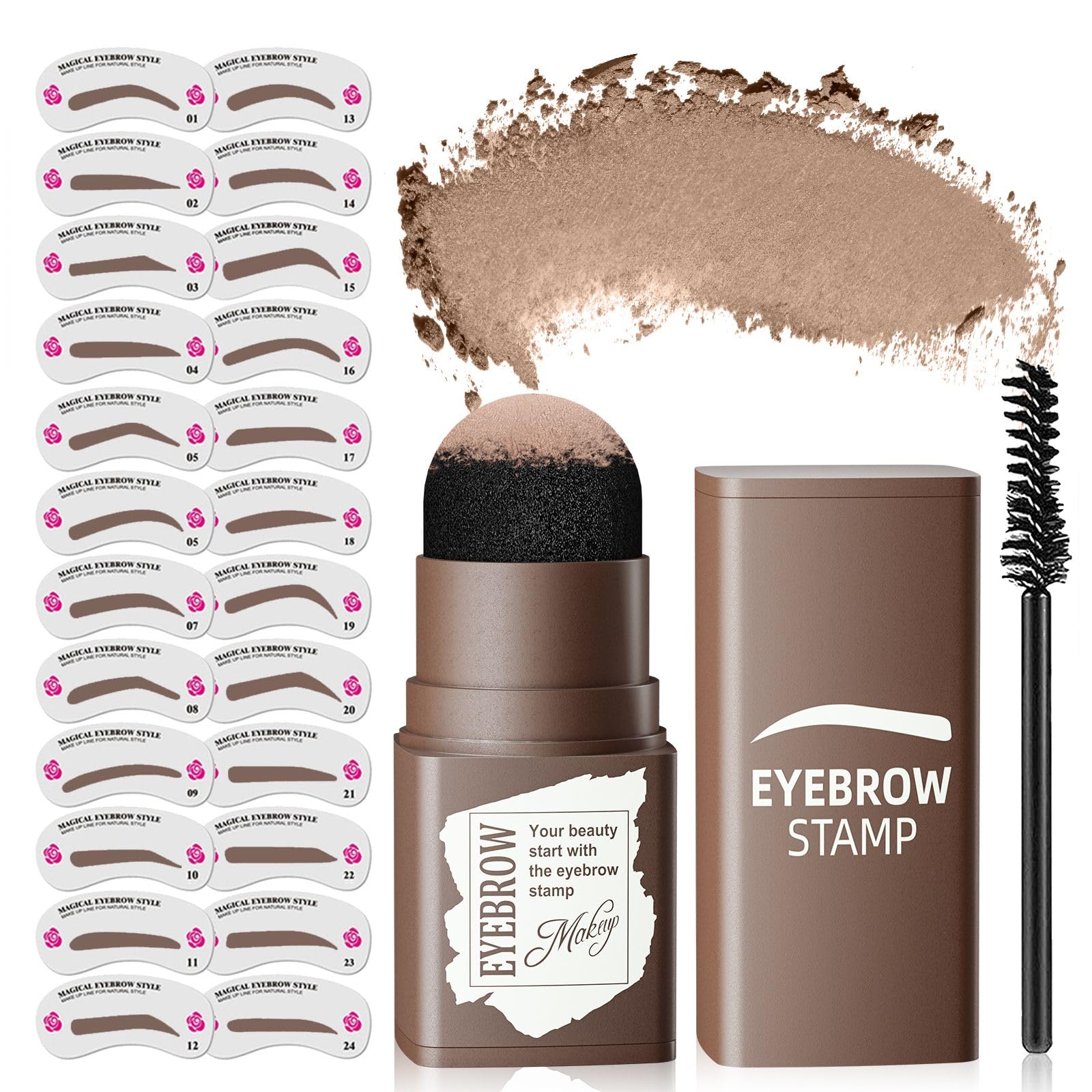 Ihrlpxkc kit cejas sello y plantillas para definir cejas con precisión.