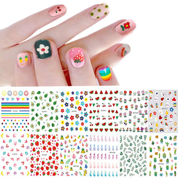 IHUKEIT pegatinas para uñas: diseños de flores y frutas para un look vibrante