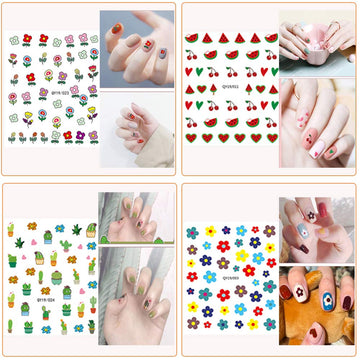 IHUKEIT pegatinas para uñas: diseños de plantas y hojas para acabado elegante