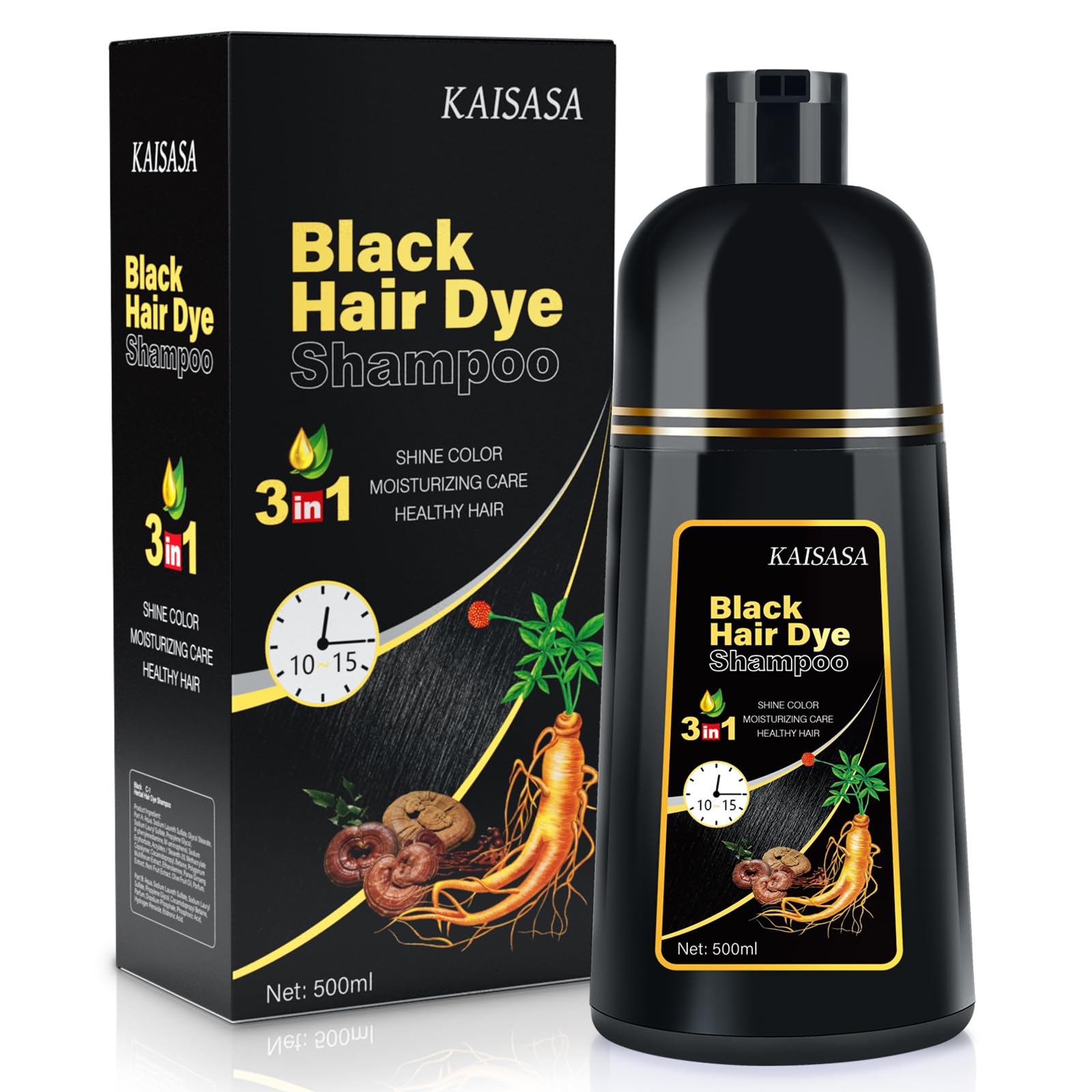 Botella de IIIMEIDU champú teñidor para canas, conveniente para uso en casa.