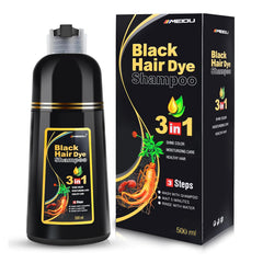 IIIMEIDU botella shampoo tinte negro cubre canas y color uniforme.