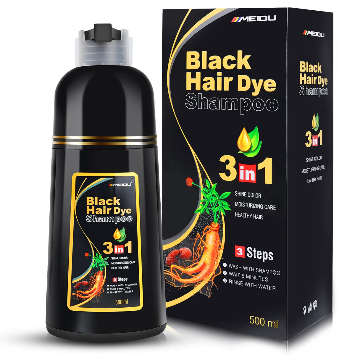 IIIMEIDU MEIDU champú-tinte 3 en 1 cubre canas en casa