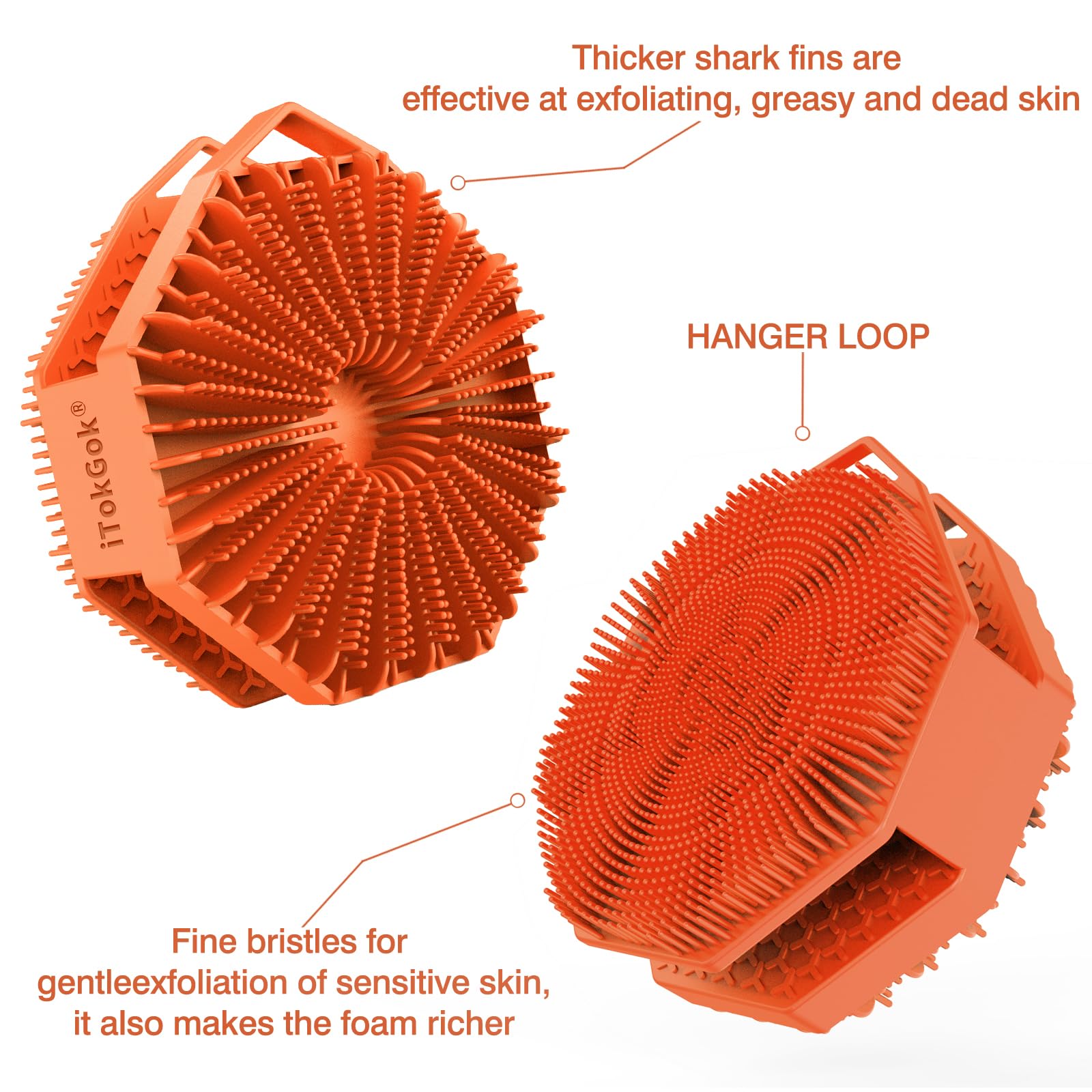 iTokGok cepillo cuerpo silicona antiresiduos y fácil de limpiar