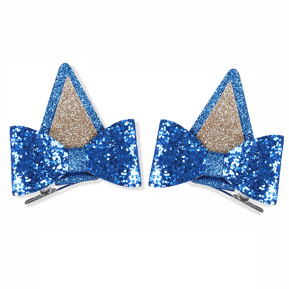 IKUHRMO prendedor cabello orejas-perro azul glitter ideal para peinados festivos.
