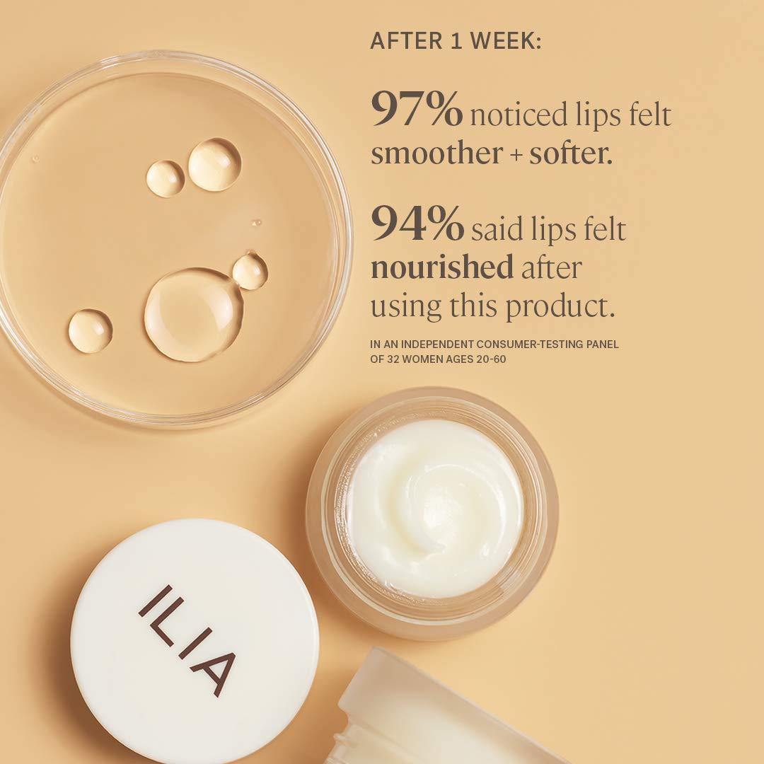 ILIA mascarilla nocturna para labios, salicornia marina mantiene la humedad.