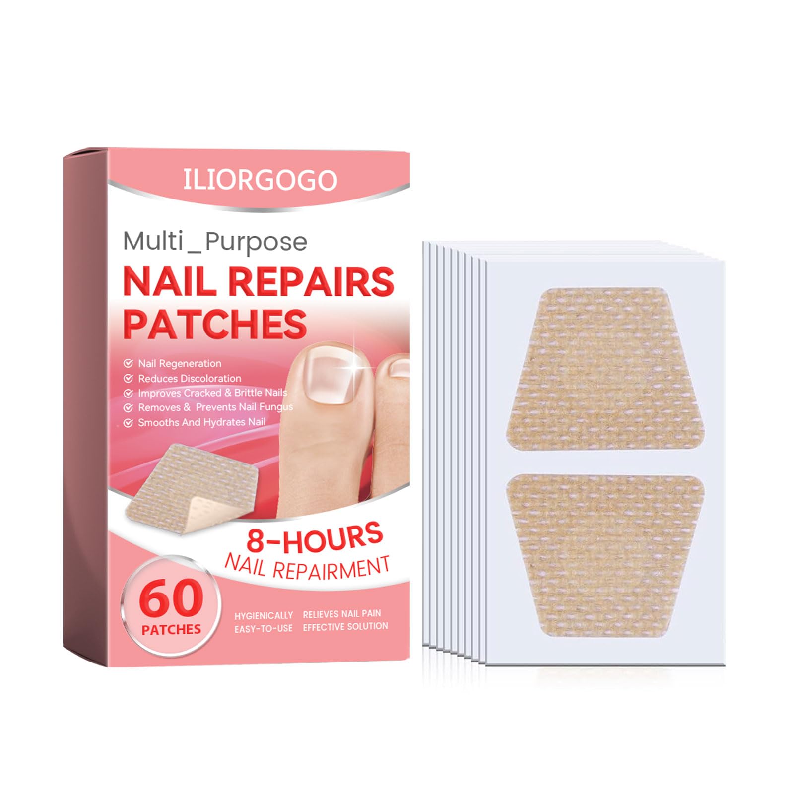 ILIORGOGO parches uñas-dedos y pies, renovación nocturna suave.