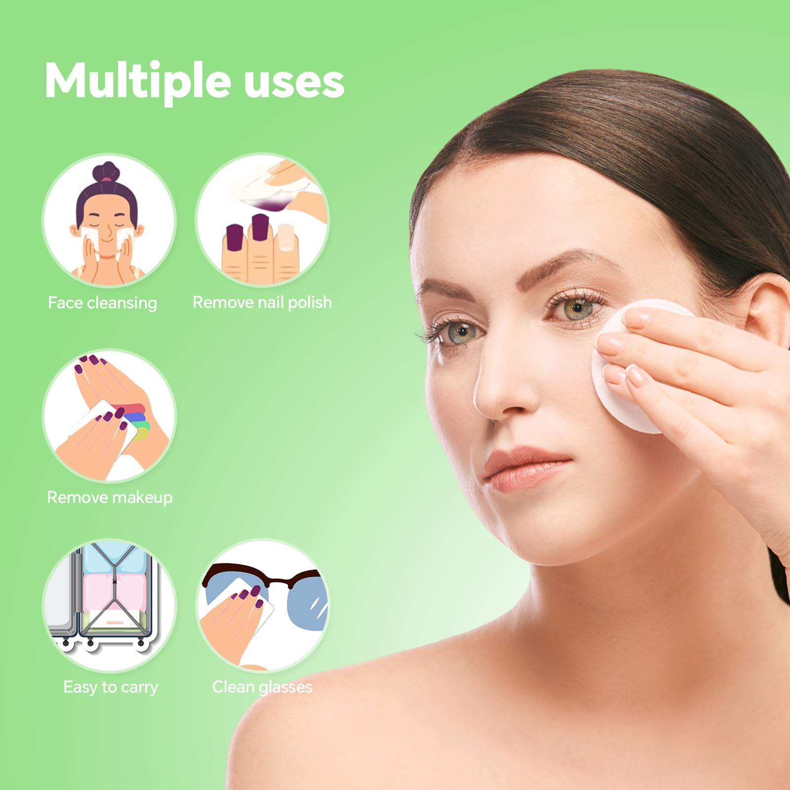 Illidi discos absorbentes para aplicar lociones y eliminar maquillaje con eficiencia.
