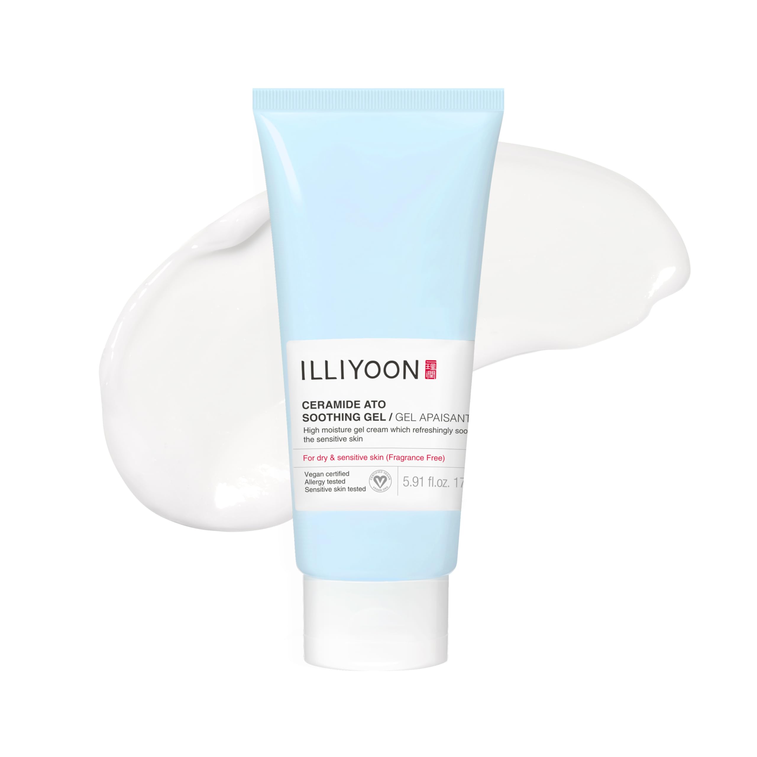Illiyoon Ceramida Ato Gel, textura suave y calmante para piel sensible