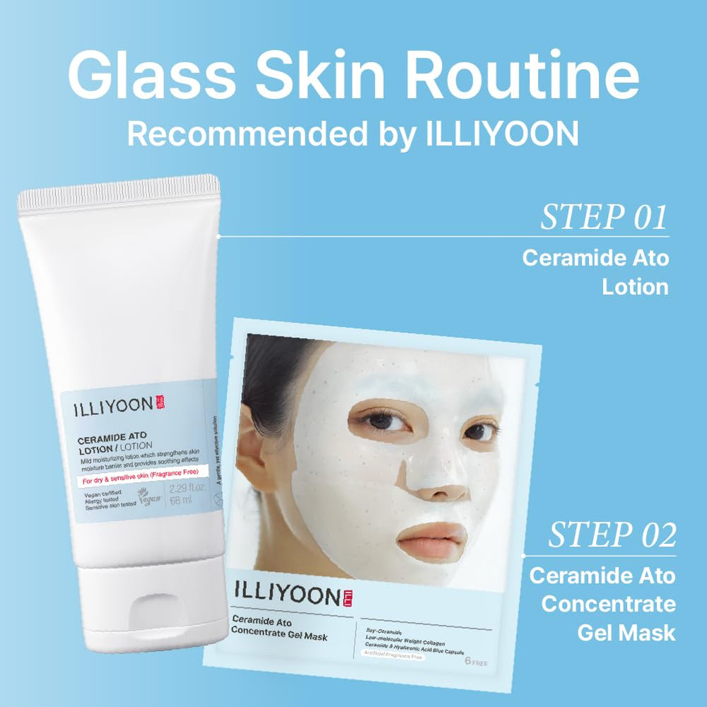 Illiyoon Ceramide Ato sensibilidad, fórmula suave adecuada para piel sensible.