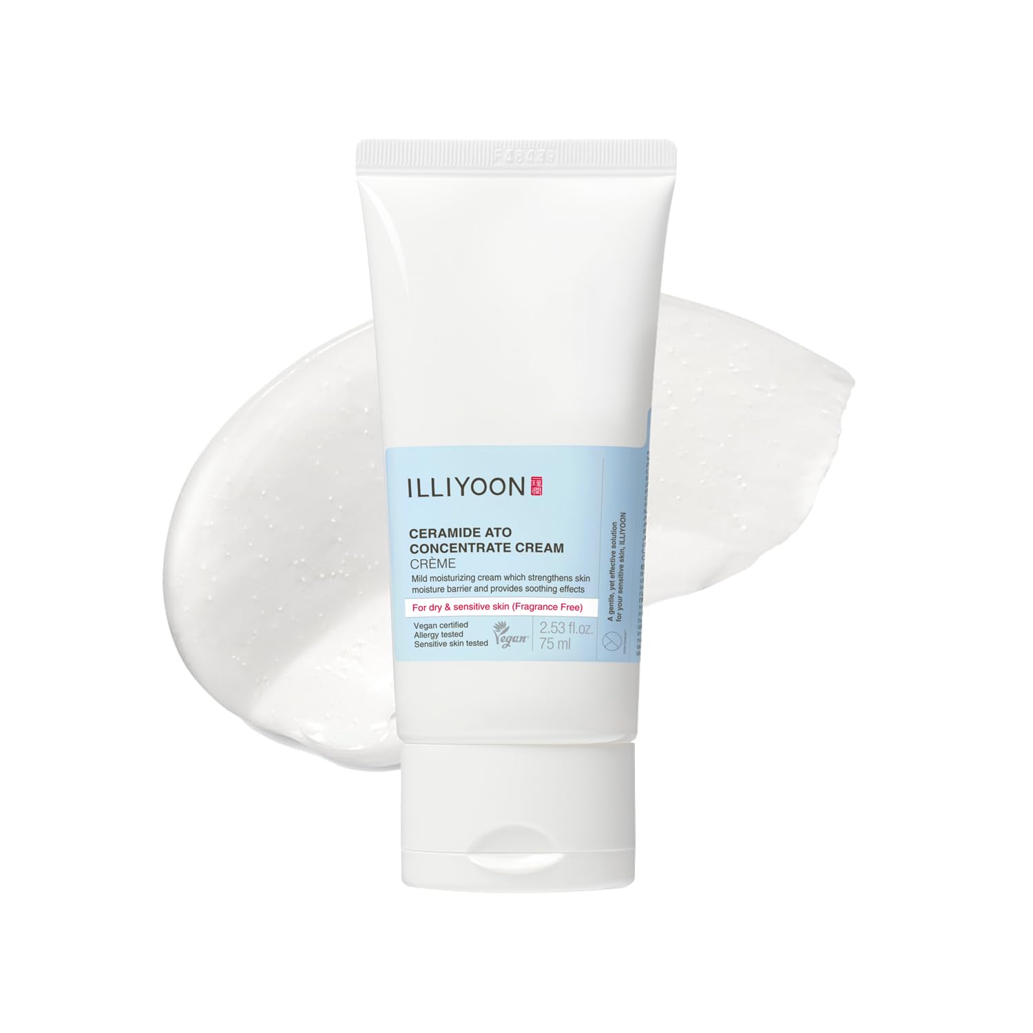 Illiyoon Ceramidas Ato crema concentrada en bote, ofrece hidratación prolongada.