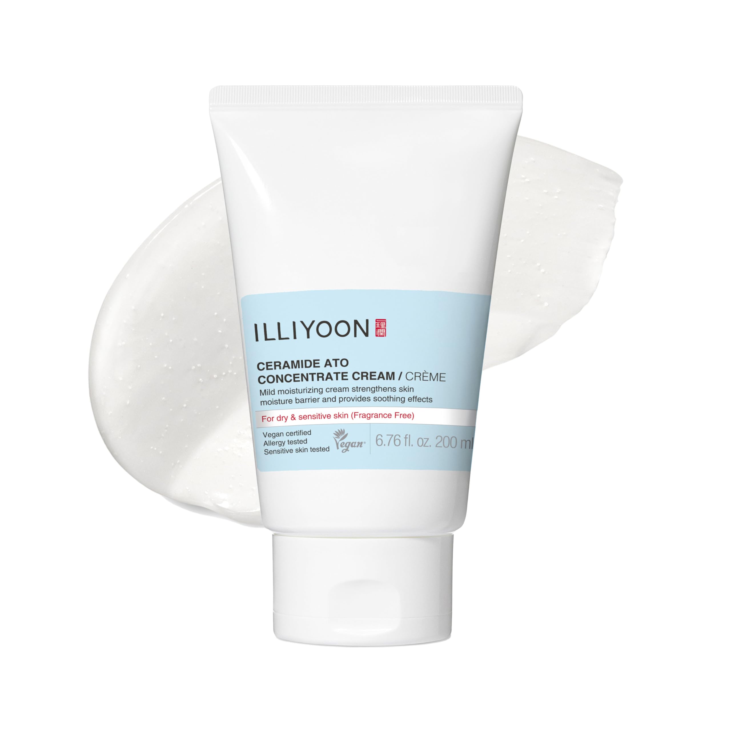 Illiyoon Ceramide Ato crema: bote elegante para hidratación prolongada y suave piel.