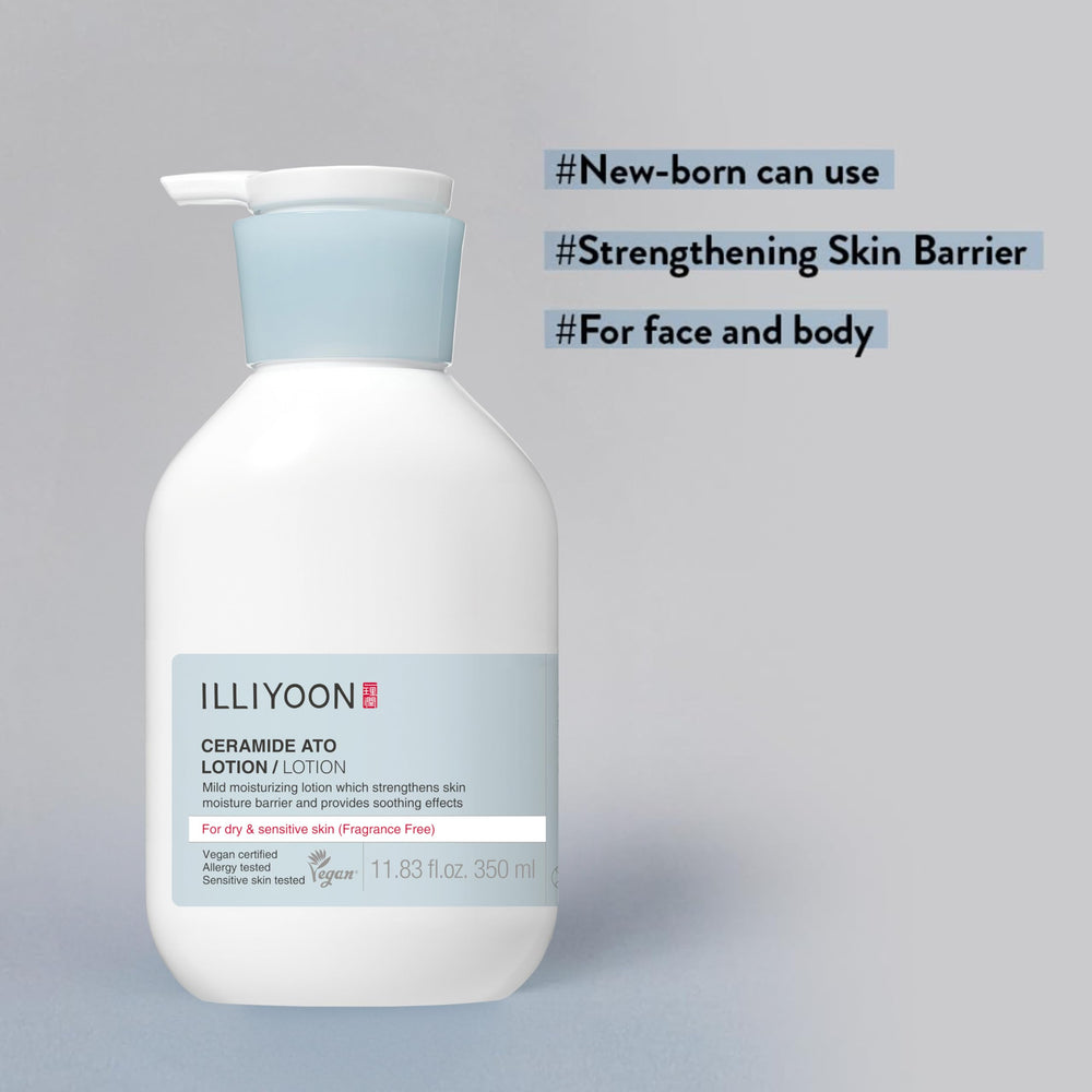Illiyoon Ceramide Ato Lotion: etiqueta y diseño visibles inspiran confianza.