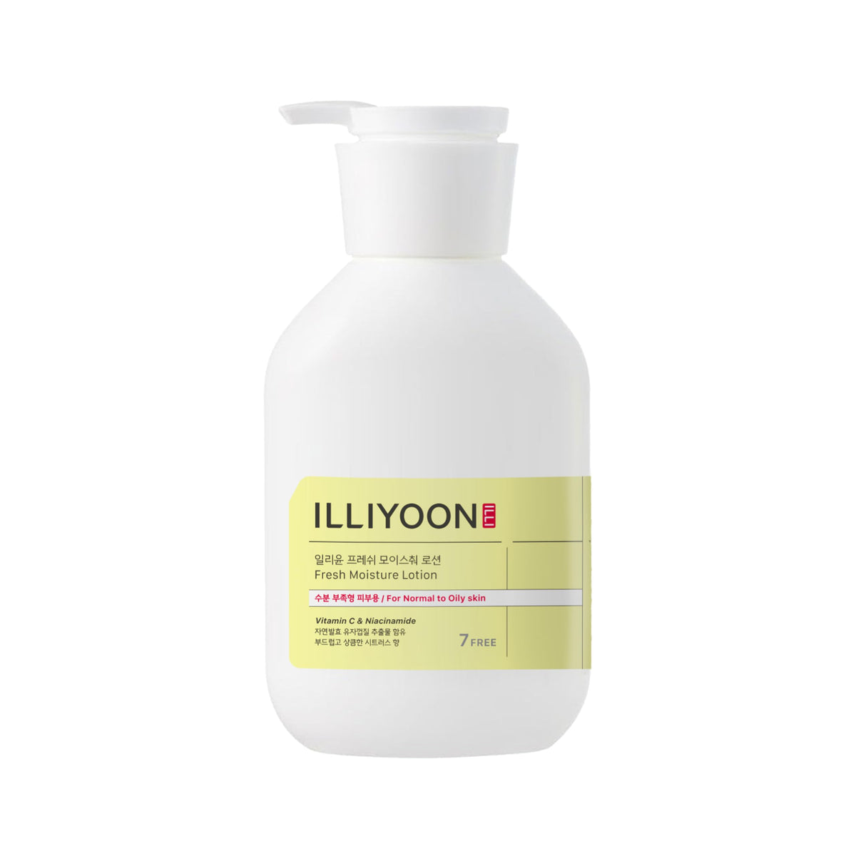 Illiyoon Fresh Moisture Lotion bottle closeup showing quick hydration and soft skin feel