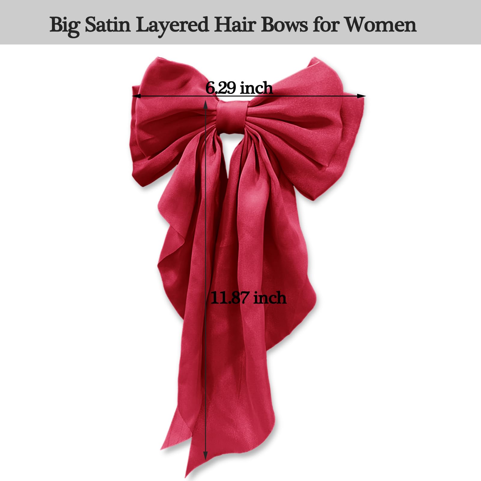 illpta accesorio pelo lazo satín rojo para look diario