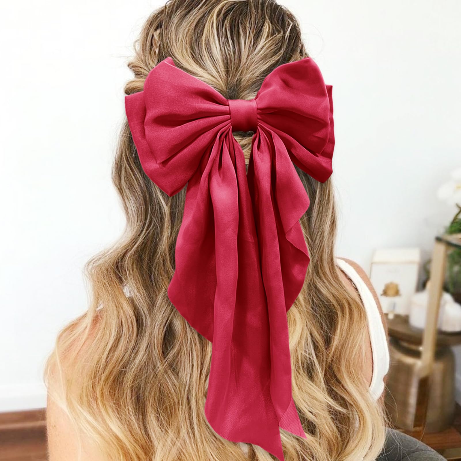 illpta broche grande satin rojo para un look sofisticado diario