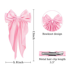 illpta Lazo satinado grande rosa, accesorio de cabello decorativo