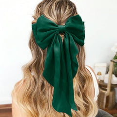 illpta pinzas arco grande cinta satinada verde, estilo sofisticado para ocasiones