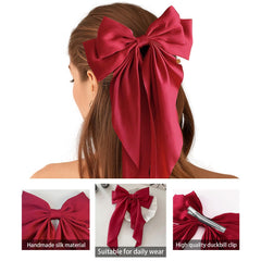 illpta pinza cabello satin rojo brillante ideal para peinados elegantes