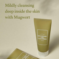 I'm from Mugwort Gel Limpador, hojas de artemisa visibles, beneficio calmante