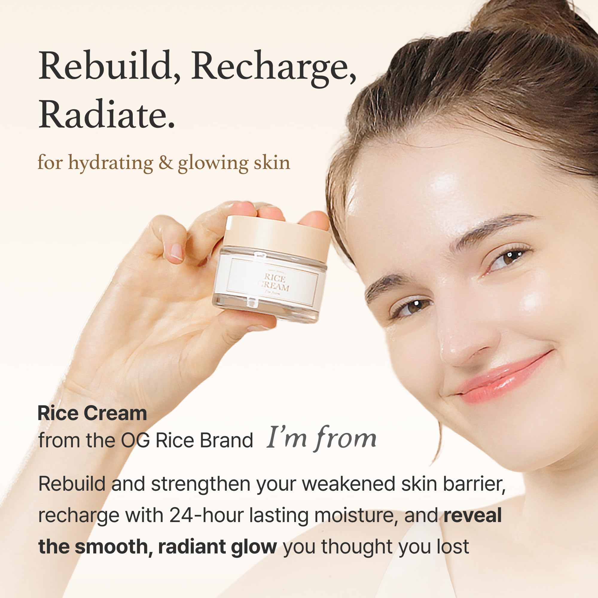 I'm from Rice Cream brillo natural para piel radiante
