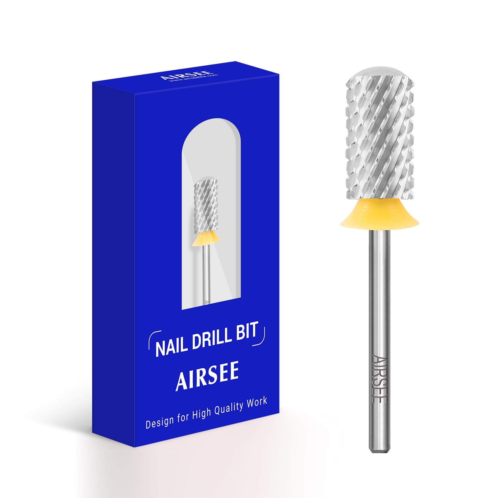 AIRSEE Tungsten Carbide Nail Drill Bit 3/32" 2X Coarse – Round Top Efile for Gel Removal & Shaping (2-Way)