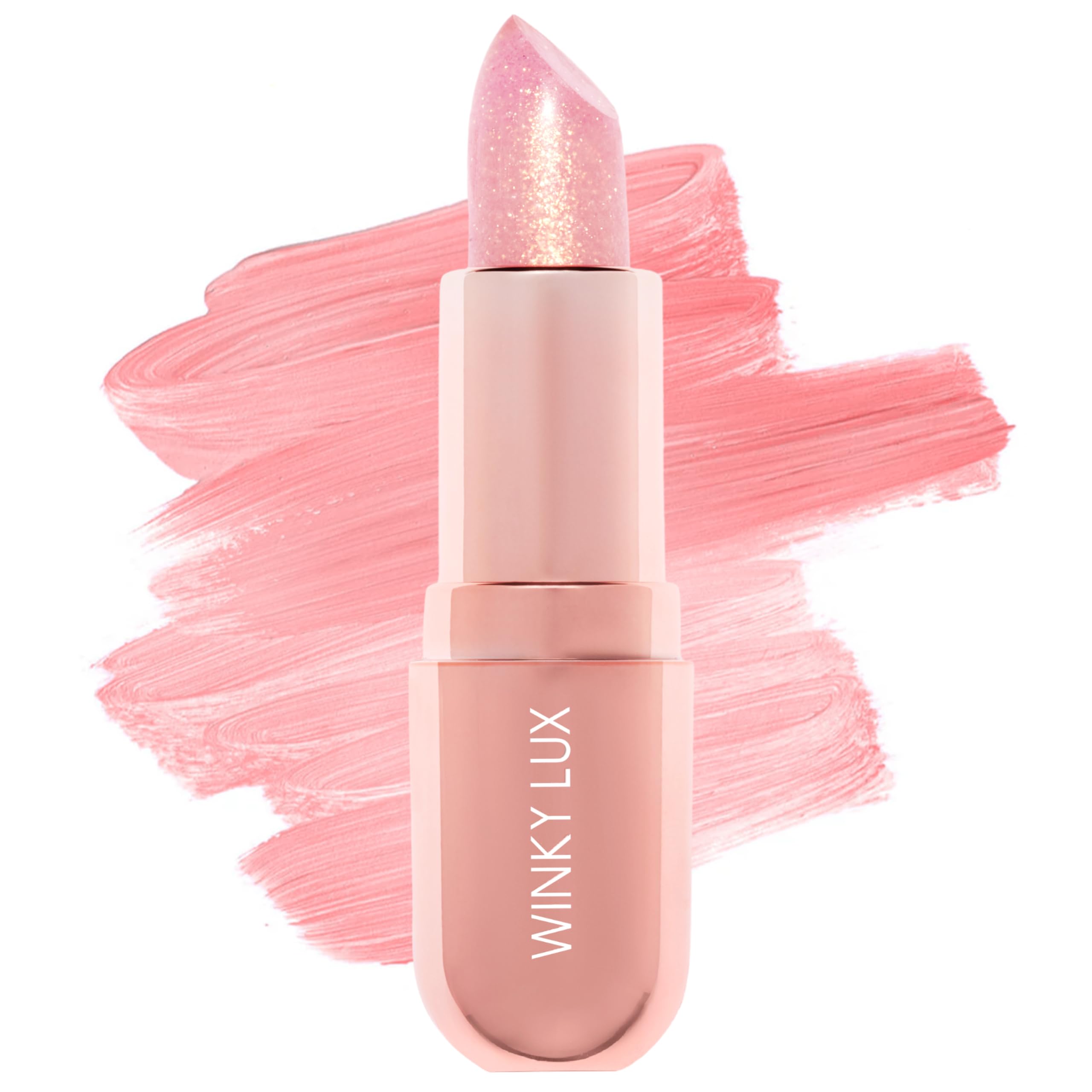 Winky Lux Rosé Glimmer Balm – Bálsamo Labial Hidratante con Color que Cambia con el pH, Tono Rosa Natural y Aroma de Vainilla