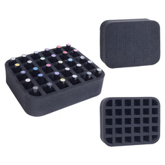 El organizador YAHOURWAT muestra huecos para 30 esmaltes, ordenando la colección.