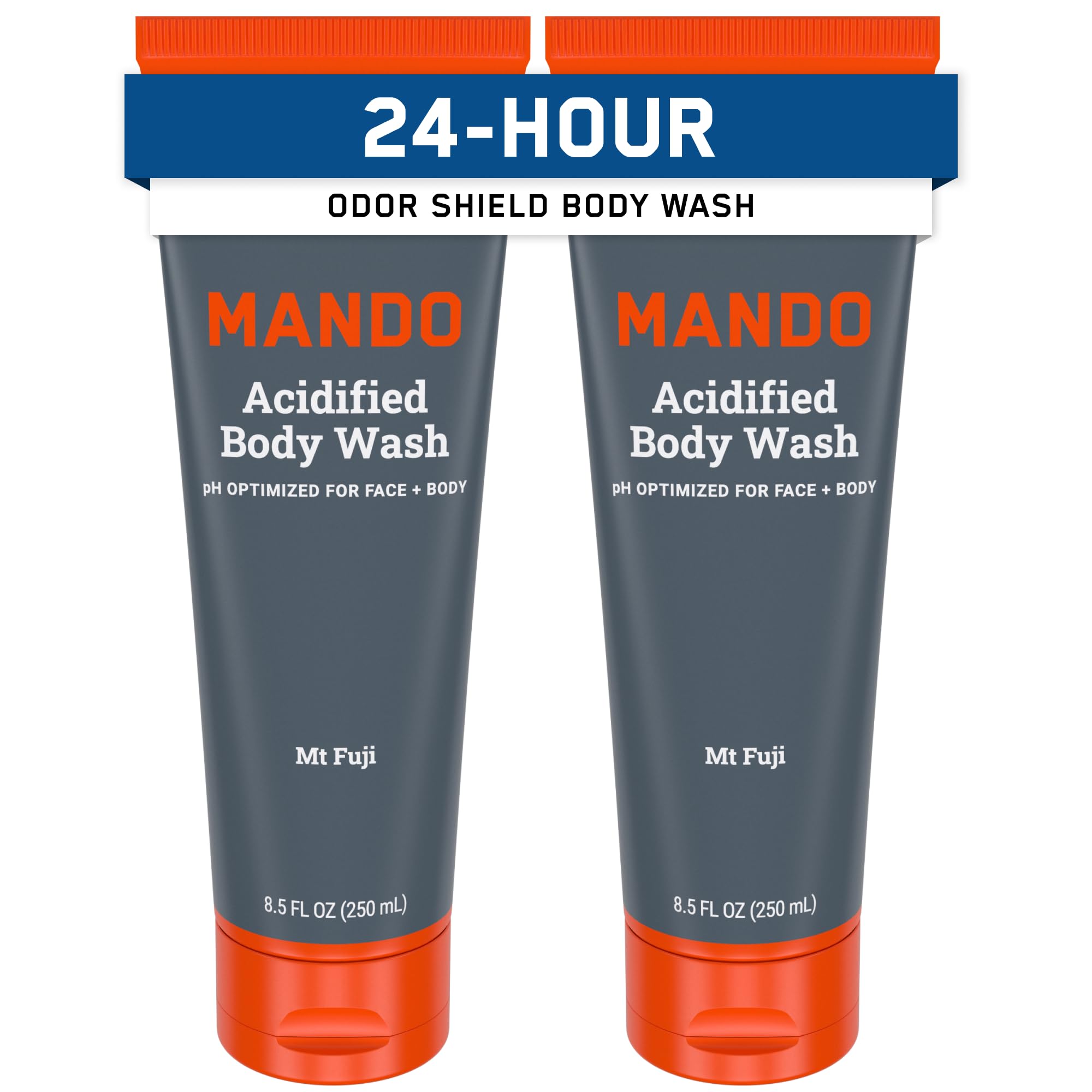 Ducha Corporal Odor Shield de Mando — Control de 24 h, sin SLS ni parabenos, 8,5 onzas (Mt Fuji)