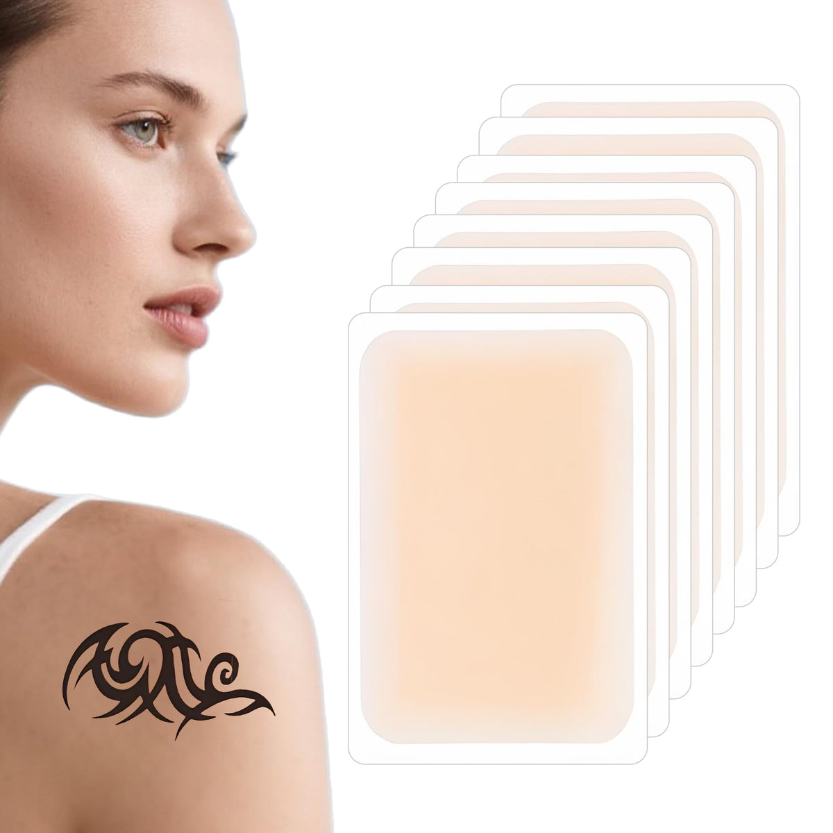Rose Romee 8 Pcs Tattoo Cover Up Patches – Ultra-Thin 0.02mm, Waterproof & Breathable Skin Concealer