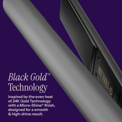 HOT TOOLS Pro Artist Black Gold Ionic 1-1/4 Inch Flat Iron Straighten Curl Waves