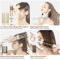 webeauty 5 in 1 Hot Air Brush Hair Dryer Air Styler – 110,000 RPM, Ceramic Coating & Negative Ion