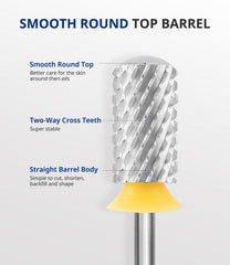 AIRSEE Tungsten Carbide Nail Drill Bit 3/32" 2X Coarse – Round Top Efile for Gel Removal & Shaping (2-Way)
