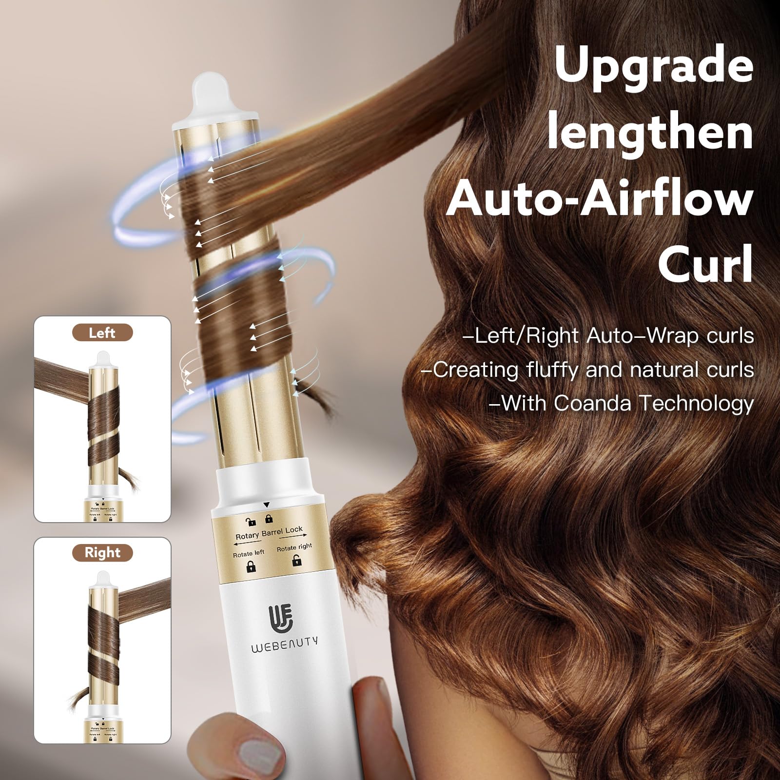 webeauty 5 in 1 Hot Air Brush Hair Dryer Air Styler – 110,000 RPM, Ceramic Coating & Negative Ion