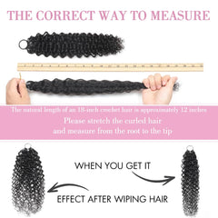 LEISWISS Cabello Crochet Humano Curly Knotless 18'' – Extensiones Invisibles Negros Naturales